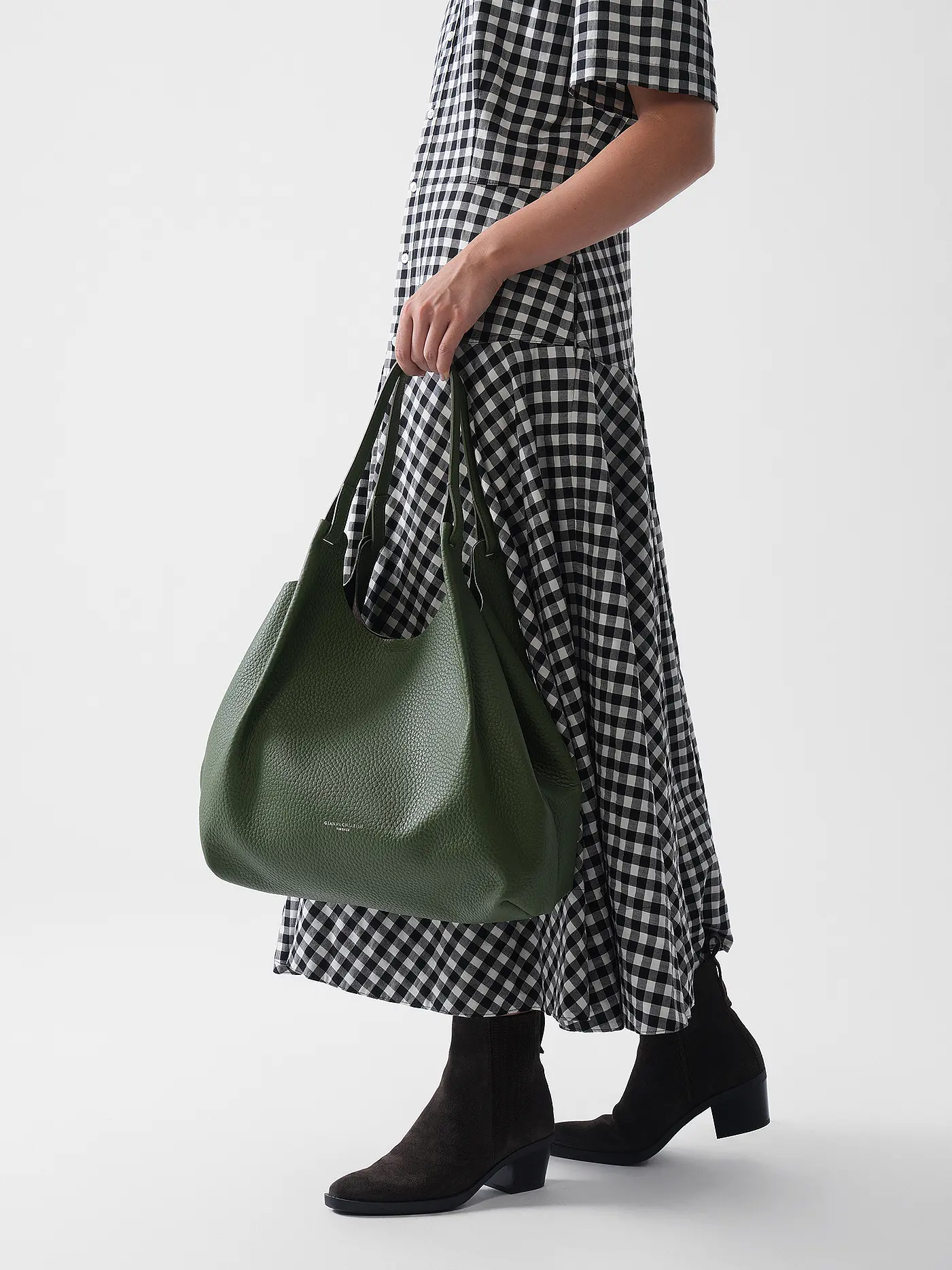 GIANNI CHIARINI | Ledertasche - Hobo Bag DUA | olive